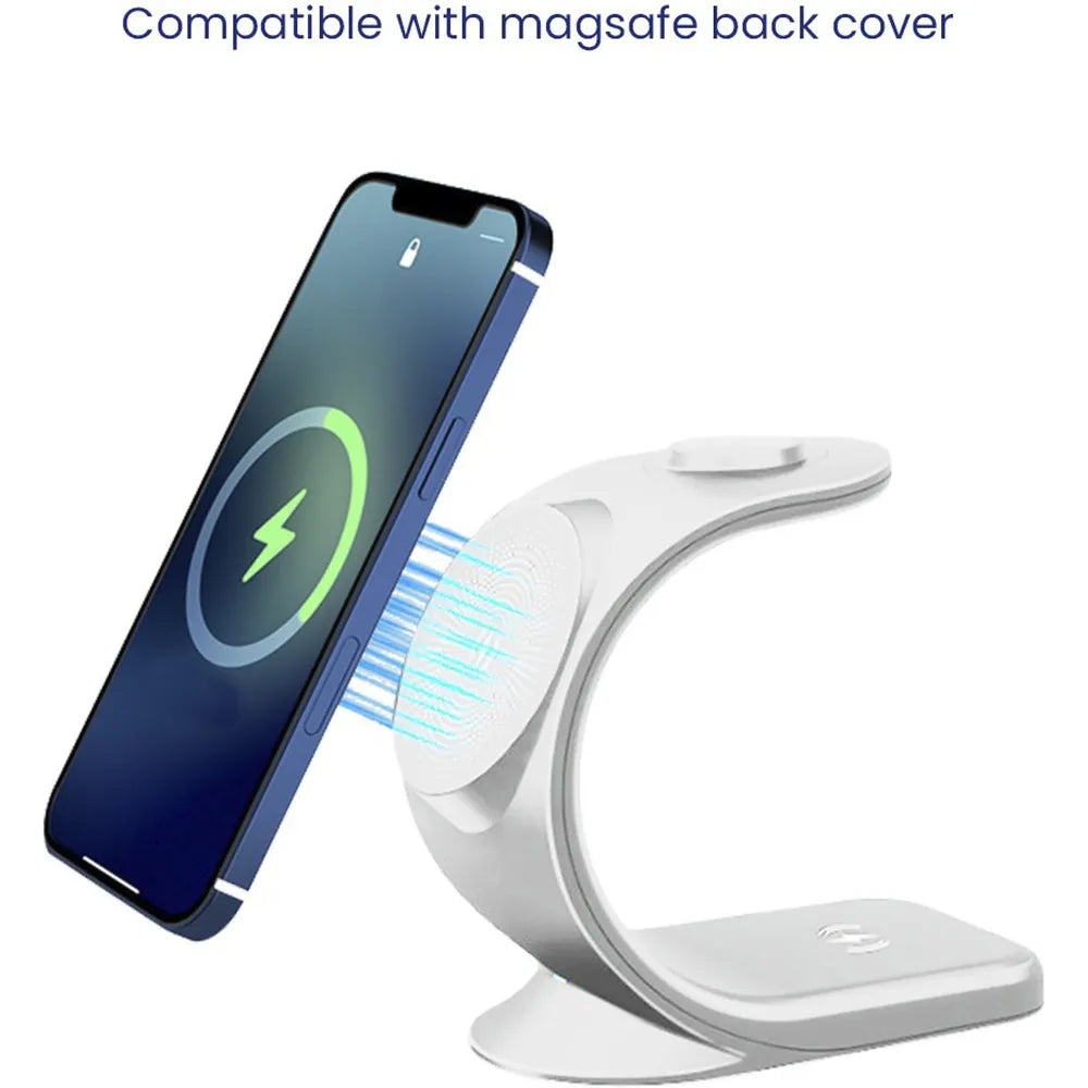 Stuffcool 18W 3-in-1 Wireless Charger for iOS, Android, Earbuds (Qi Compatible, White) The Digital Hub