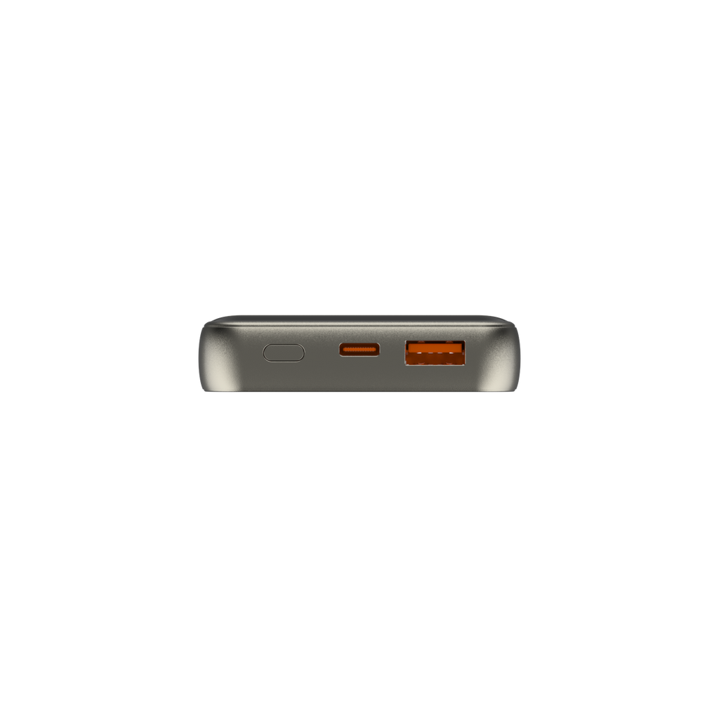 Click 10000mAh 15W Slim Magnetic Wireless Powerbank with Natural Titanium Finish for iPhone 12 and above The Digital Hub