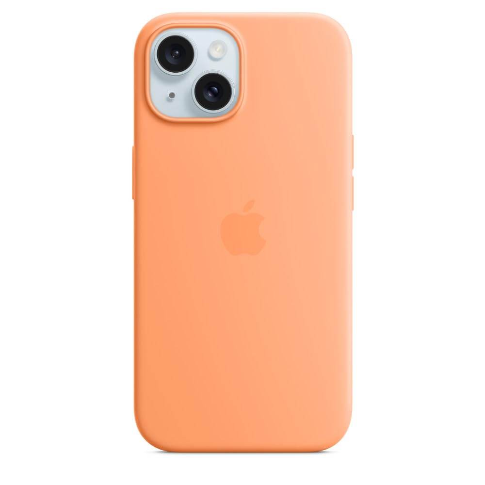 Apple iPhone 15 Silicone Case with MagSafe - Orange Sorbet - The Digital Hub