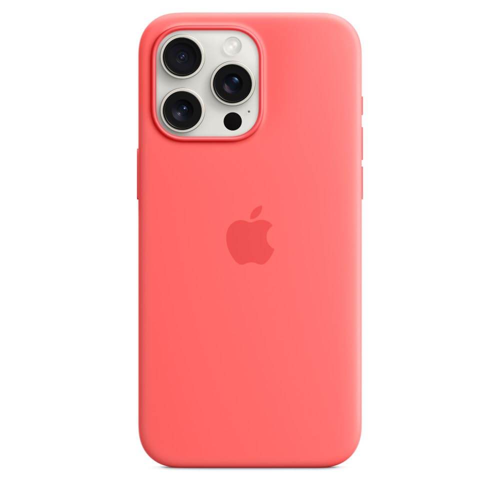 Apple iPhone 15 Pro Max Silicone Case with MagSafe - Guava - The Digital Hub