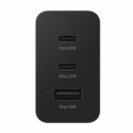 JTP-A9 65W PD Trio Port Super Fast Charger True 45W Max Charging Adapter Compatible for Galaxy Fold 2, 3, 4 / Note/S 22, S23, S23 Ultra, S23 Plus/A/M Series (Black) - The Digital Hub