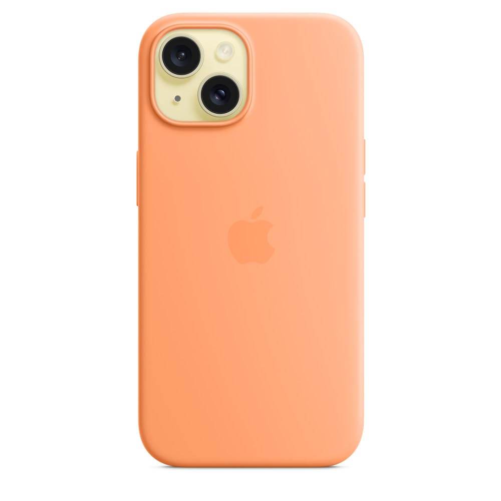 Apple iPhone 15 Silicone Case with MagSafe - Orange Sorbet - The Digital Hub