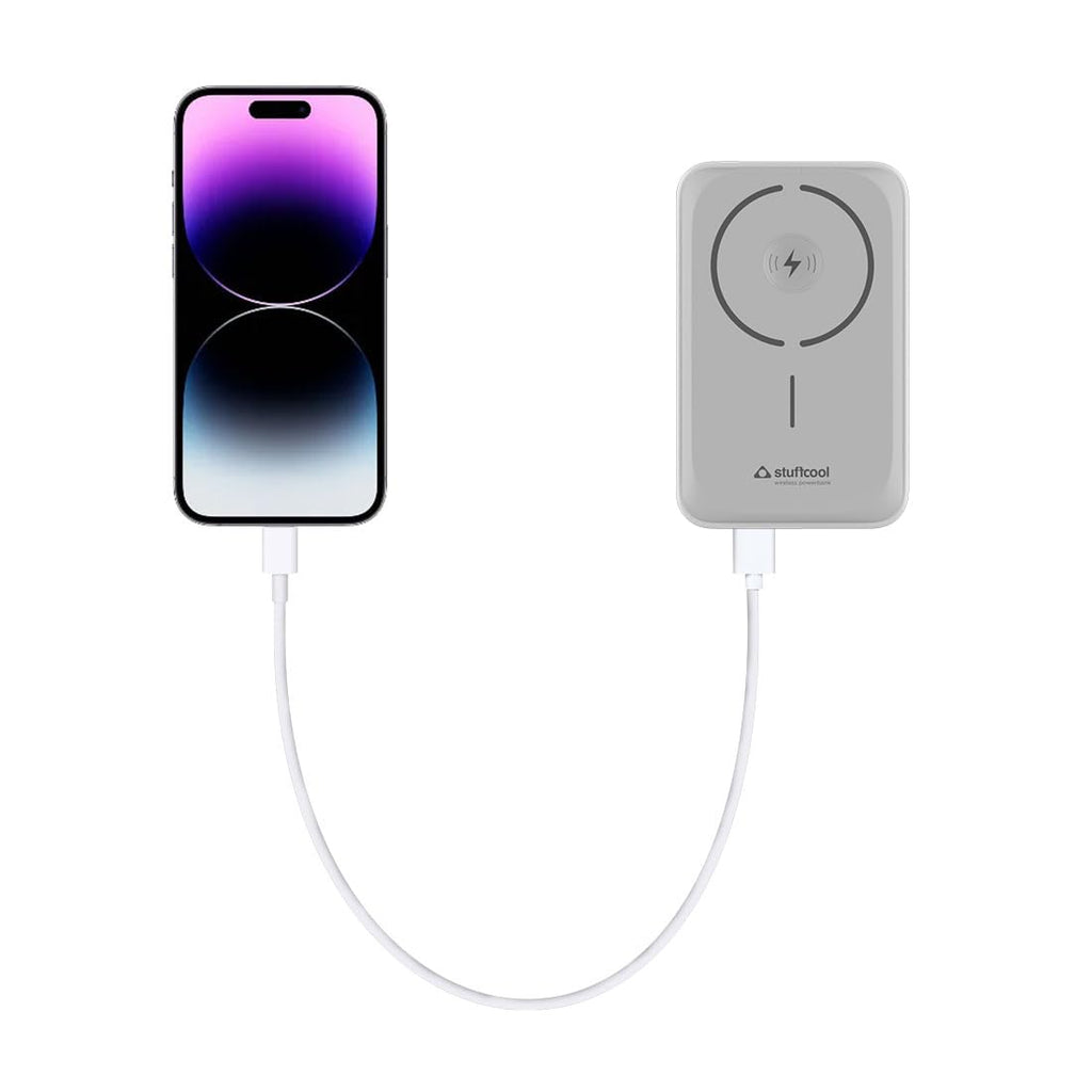 Stuffcool Click Duo 10000mAh Magnetic Wirelsss Powerbank for iPhone 16/15/14/13/12 with Apple Watch Charging Featuring Type-C Port PD 20W to Charge iPhone 50% in 30 mins