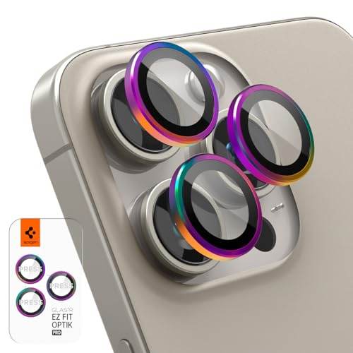 Spigen EZ Fit Optik Pro Tempered Glass Camera Lens Protector Guard for iPhone 16 Pro / 16 Pro Max / 15 Pro / 15 Pro Max / 14 Pro / 14 Pro Max (Black) - 2 Pack - The Digital Hub