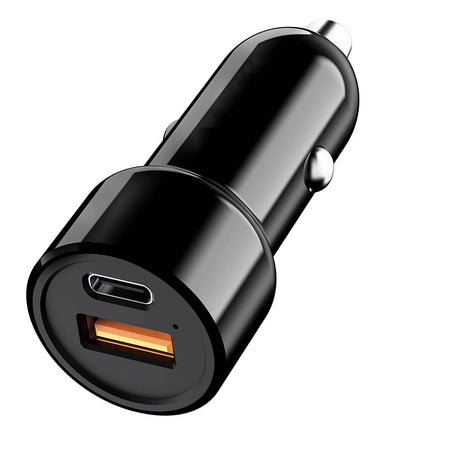 JTP 36W Fast Car Charger with Dual Output, Quick Charge 3.0 and Power Delivery, Type-C & USB Port, Wide Compatibility for Cellular Phones (Black) - The Digital Hub