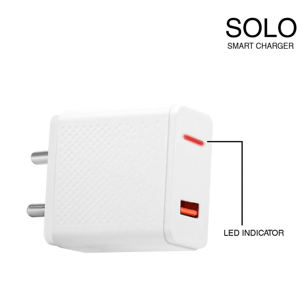 PHONOKART Solo Smart Charger with Fast Charge, Steady Current, Constant Temperature, Supports Dash/VOOC/Super VOOC/WARP, with 6 Amp Type C Cable, White - The Digital Hub