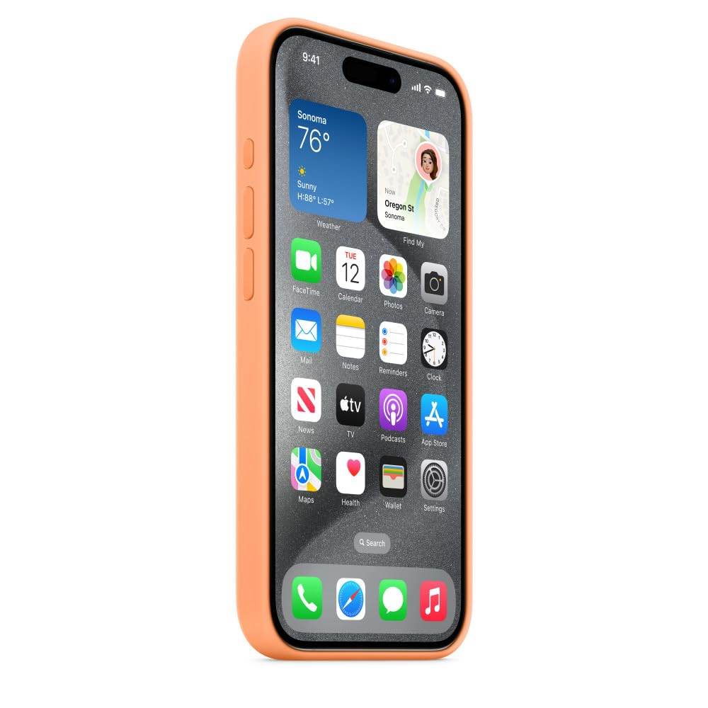 Apple iPhone 15 Pro Silicone Case with MagSafe - Orange Sorbet - The Digital Hub