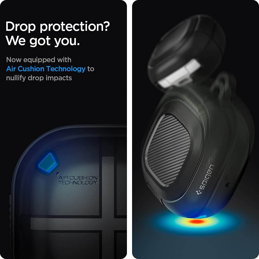 Spigen Rugged Armor Cover Case Designed for Samsung Galaxy Buds 2Pro (2022) | Galaxy Buds 2 (2021) | Galaxy Buds Pro (2021) | Galaxy Buds Live (2020) - Matte Black - The Digital Hub