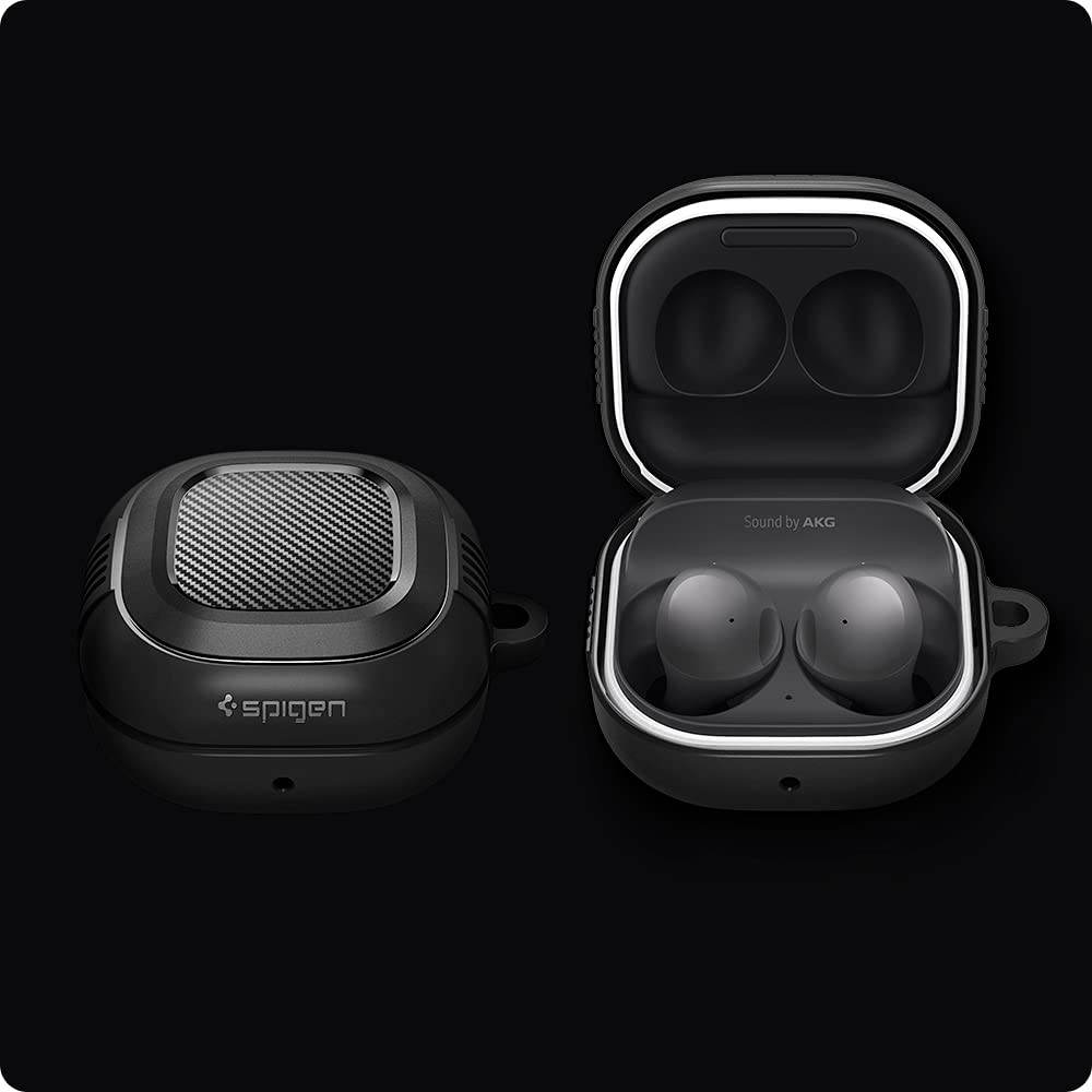 Spigen Rugged Armor Cover Case Designed for Samsung Galaxy Buds 2Pro (2022) | Galaxy Buds 2 (2021) | Galaxy Buds Pro (2021) | Galaxy Buds Live (2020) - Matte Black - The Digital Hub