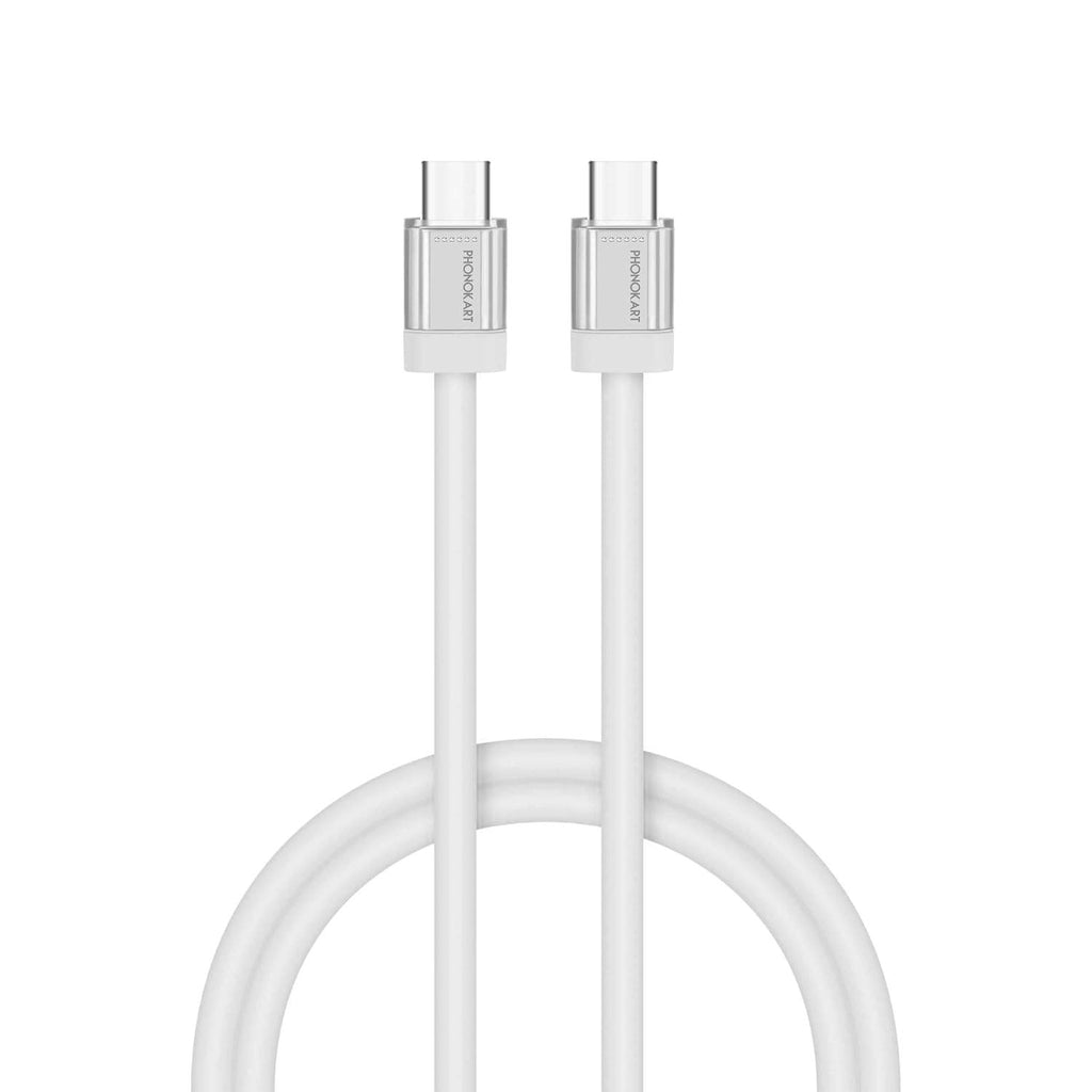 Phonokart Glaze Type C to Type C 1M 65W Fast Charging Cable, Compatible with iPhone 16, iPhone 15 Pro/Max Series, Macbook Air/Pro, Samsung Galaxy S24, S24 Ultra, S23 Flip, Fold, OnePlus - The Digital Hub