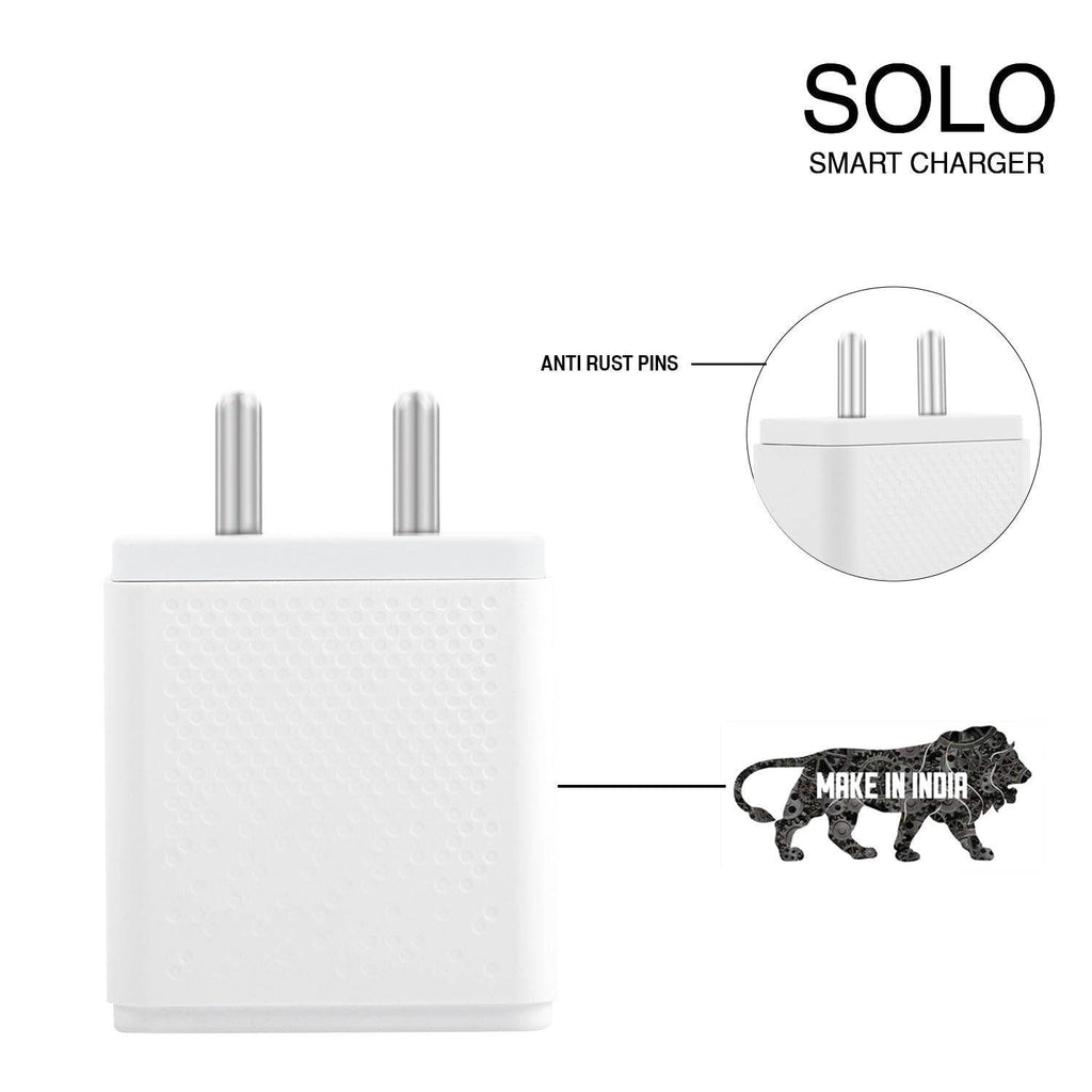 PHONOKART Solo Smart Charger with Fast Charge, Steady Current, Constant Temperature, Supports Dash/VOOC/Super VOOC/WARP, with 6 Amp Type C Cable, White - The Digital Hub