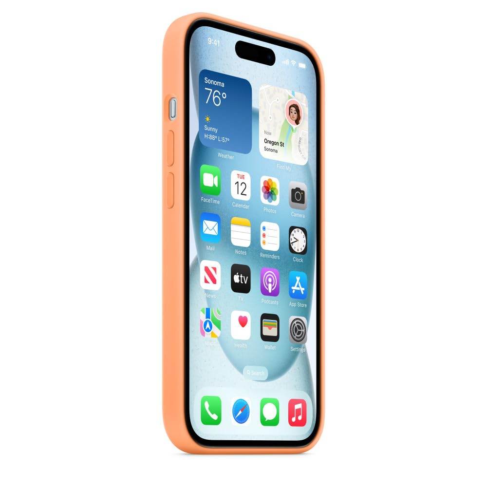 Apple iPhone 15 Silicone Case with MagSafe - Orange Sorbet - The Digital Hub