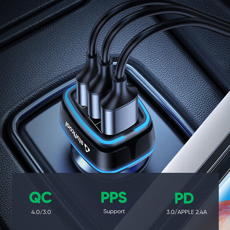 Ultimus 115W Three Port Car Charger With 65W Type C PD PPS Port, Type C 20W Port and Type A QC3.0 Port The Digital Hub