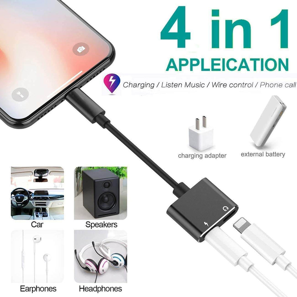 CARE CASE JTP-136 iPhone Splitter Audio and Charge Adapter 2 in 1 Lightning to 3.5mm Headphones Jack + Charger Adapter for iPhone 14/14 Pro/13/13 Pro/13 Pro Max/12/12 Mini/11/11 Pro/X/XS/SE - The Digital Hub