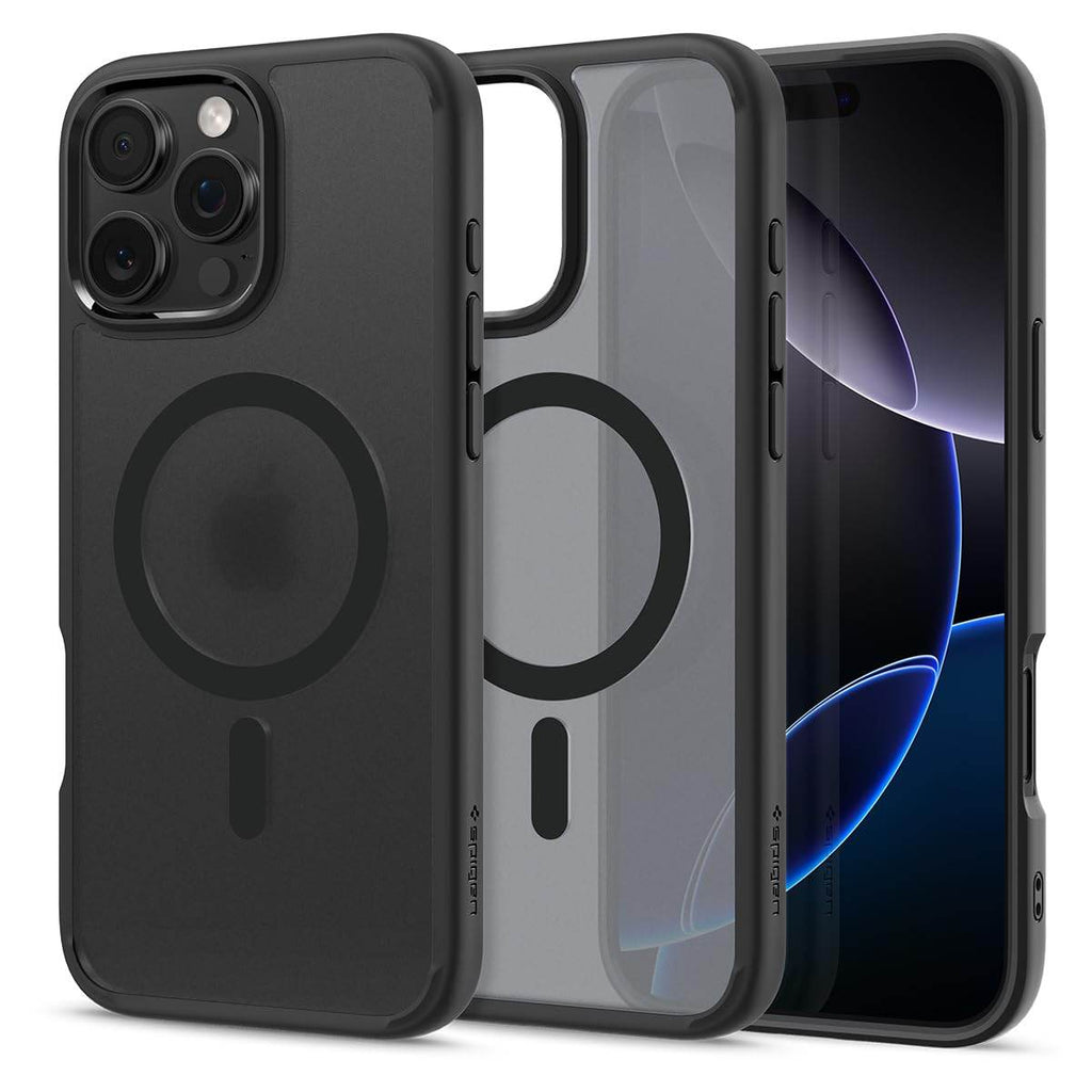 Spigen Ultra Hybrid Magfit Back Cover Case Compatible with iPhone 16 Pro Max (TPU + Poly Carbonate | Frost Black) - The Digital Hub