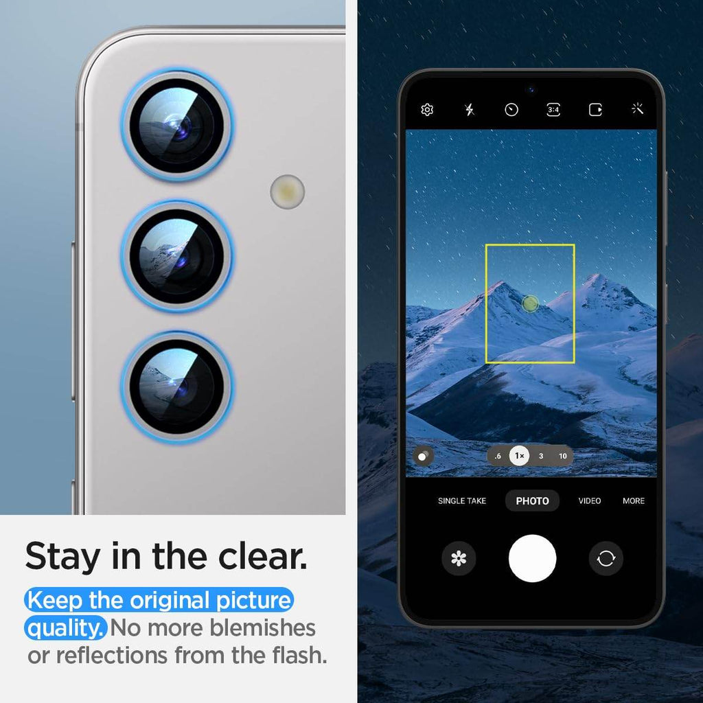 Spigen EZ Fit Optik Pro Tempered Glass Camera Lens Protector Guard for Galaxy S24 Plus / S24 FE (MarbleGray) - 2 Pack - The Digital Hub