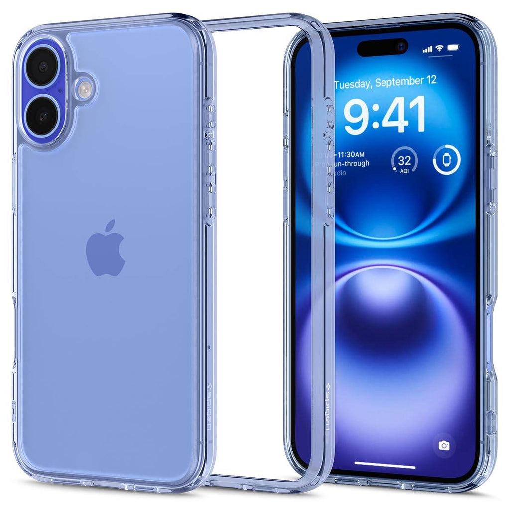 Spigen Ultra Hybrid Back Cover Case Compatible with iPhone 16 (TPU + Poly Carbonate | Sky Crystal) - The Digital Hub