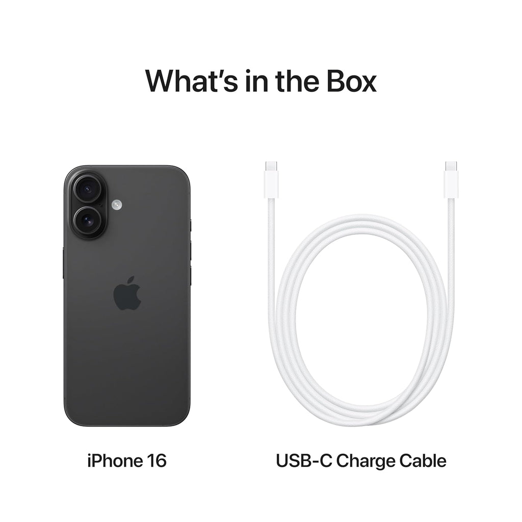 iPhone 16 128 GB: 5G Mobile Phone with Camera Control, A18 Chip and a Big Boost in Battery Life. Works with AirPods; Black