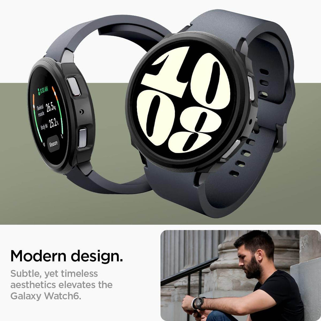 Spigen Liquid Air Cover Case Designed for Samsung Galaxy Watch 6 (44mm) - Matte Black - The Digital Hub