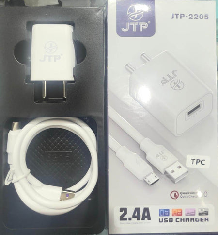 JTP 2.4A Type C USB Wall Charger with Fire-Resistant Material & Travel-Friendly Design - The Digital Hub