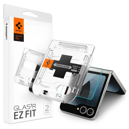 Spigen Ez Fit Tempered Glass Screen Protector Guard For Samsung Galaxy Z Flip 6 Smartphone (2 Pack) - The Digital Hub