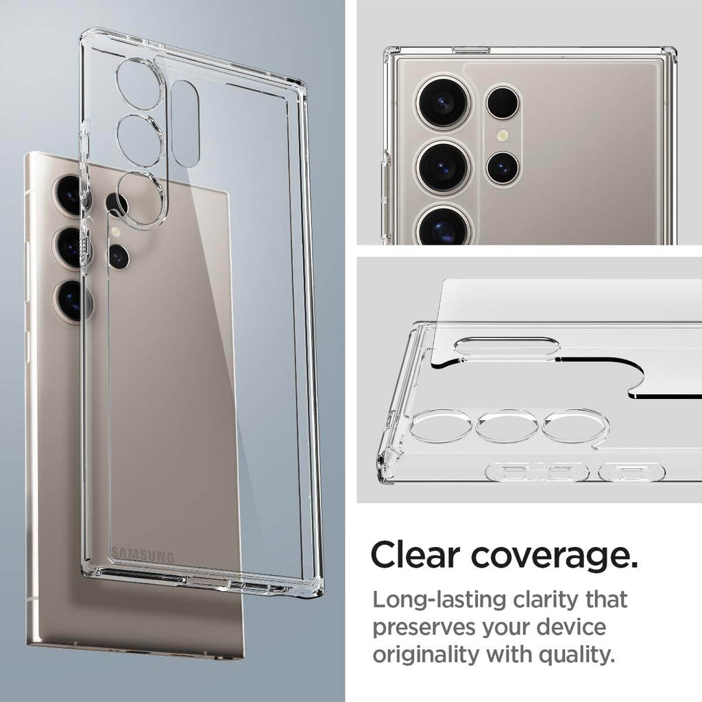 Spigen Ultra Hybrid Back Cover Case Compatible with Galaxy S24 Ultra (TPU + Poly Carbonate | Crystal Clear) - The Digital Hub