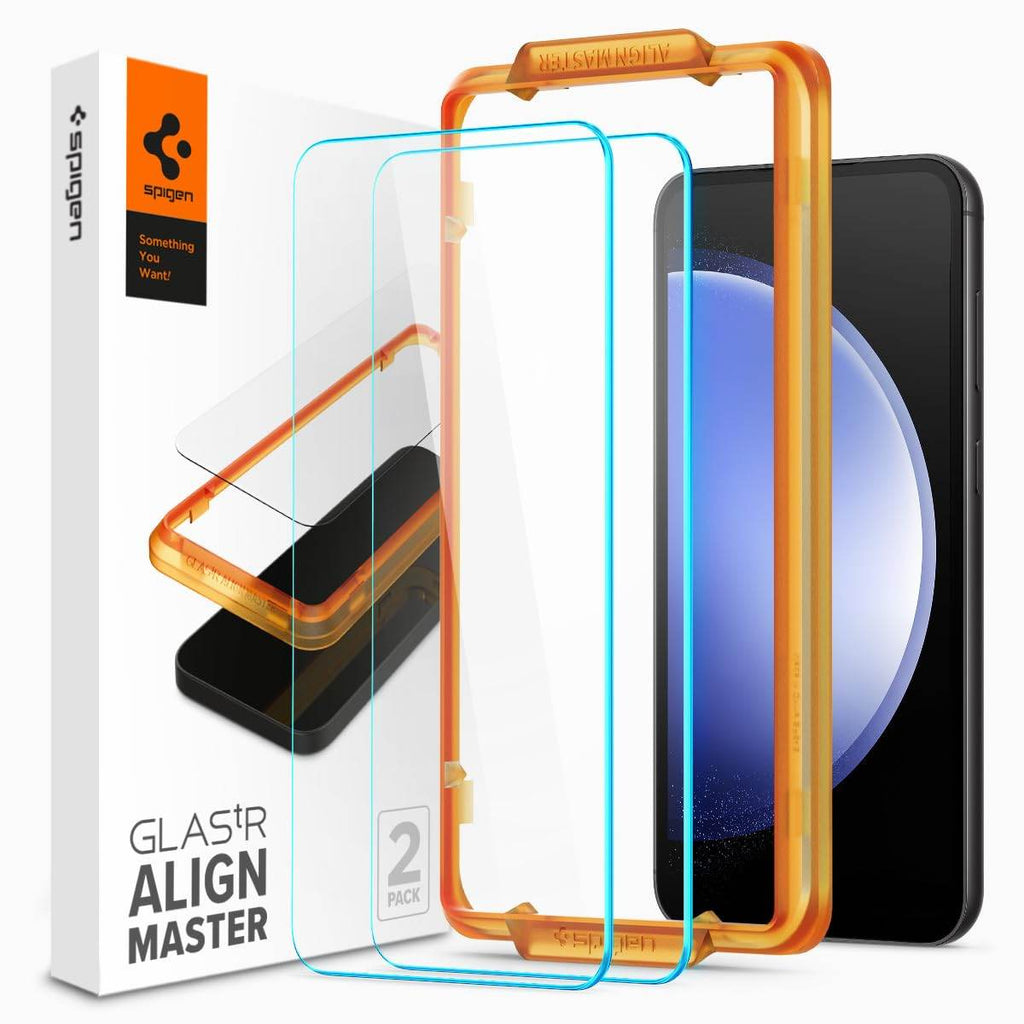 Spigen Alignmaster Tempered Glass Screen Protector Guard For Galaxy S23 Fe - 2 Pack for Smartphone - The Digital Hub