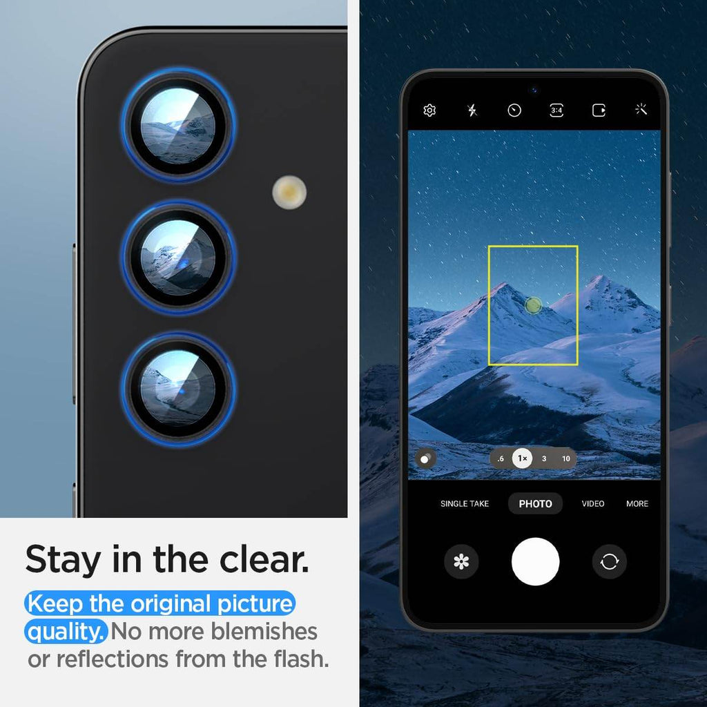 Spigen EZ Fit Optik Pro Tempered Glass Camera Lens Protector Guard for Galaxy S24 Plus (Black) - 2 Pack - The Digital Hub