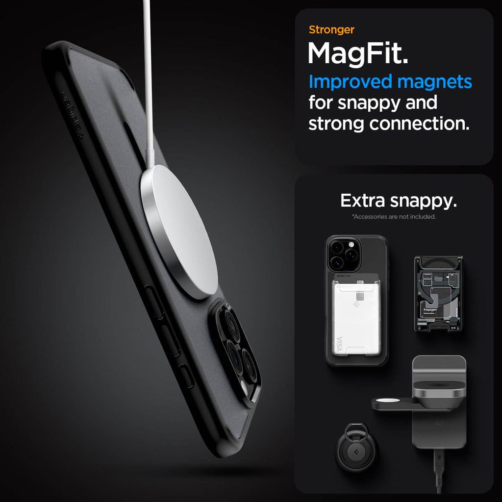 Spigen Ultra Hybrid Magfit Back Cover Case Compatible with iPhone 16 Pro Max (TPU + Poly Carbonate | Frost Black) - The Digital Hub