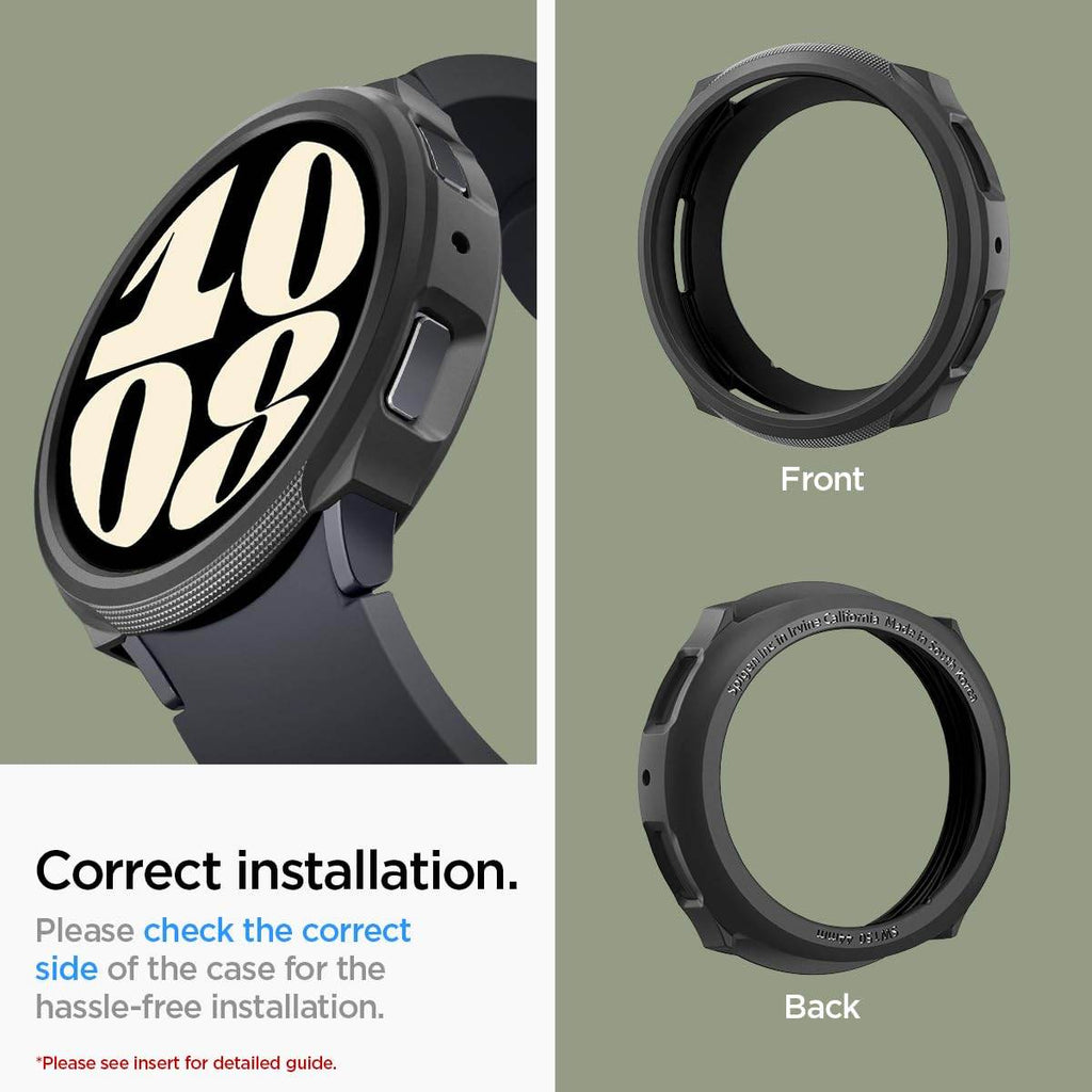 Spigen Liquid Air Cover Case Designed for Samsung Galaxy Watch 6 (44mm) - Matte Black - The Digital Hub