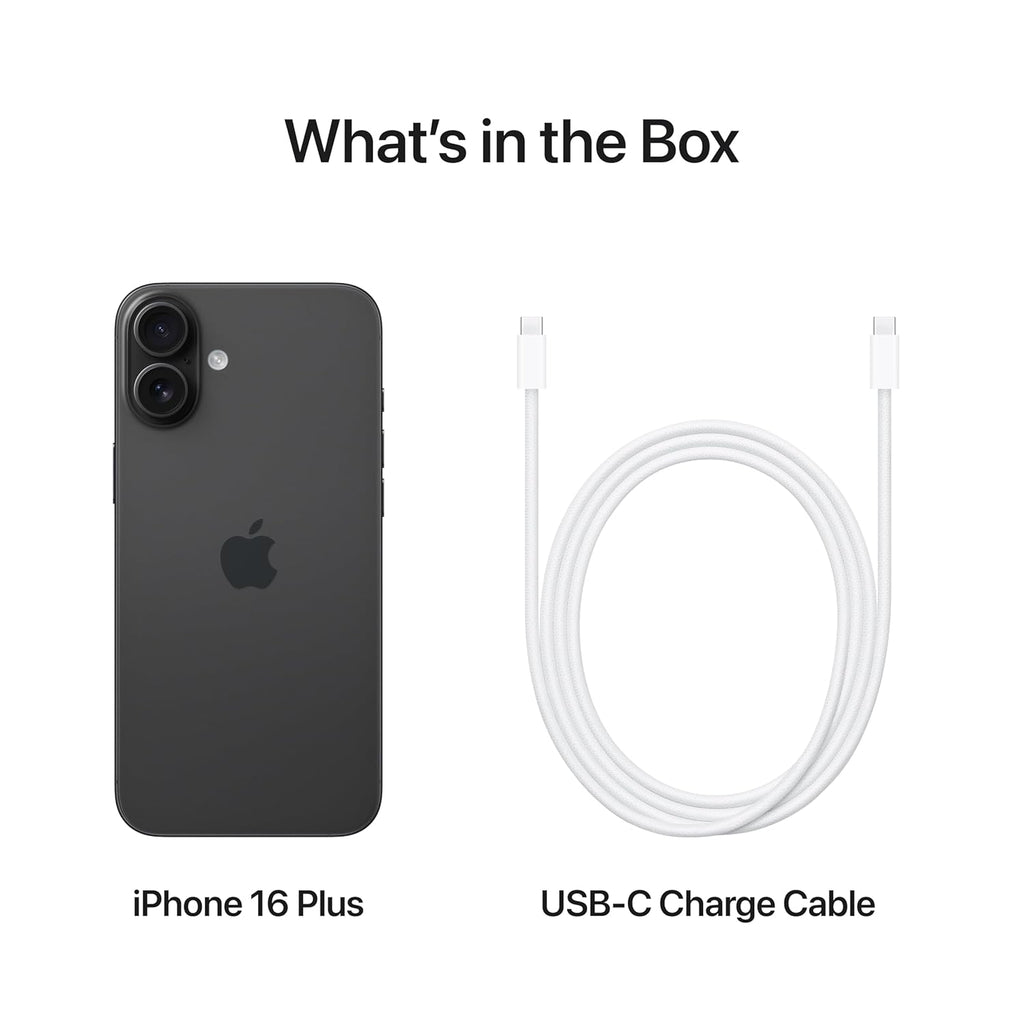 iPhone 16 Plus 128 GB: 5G Mobile Phone with Camera Control, A18 Chip and a Big Boost in Battery Life. Works with AirPods; Black