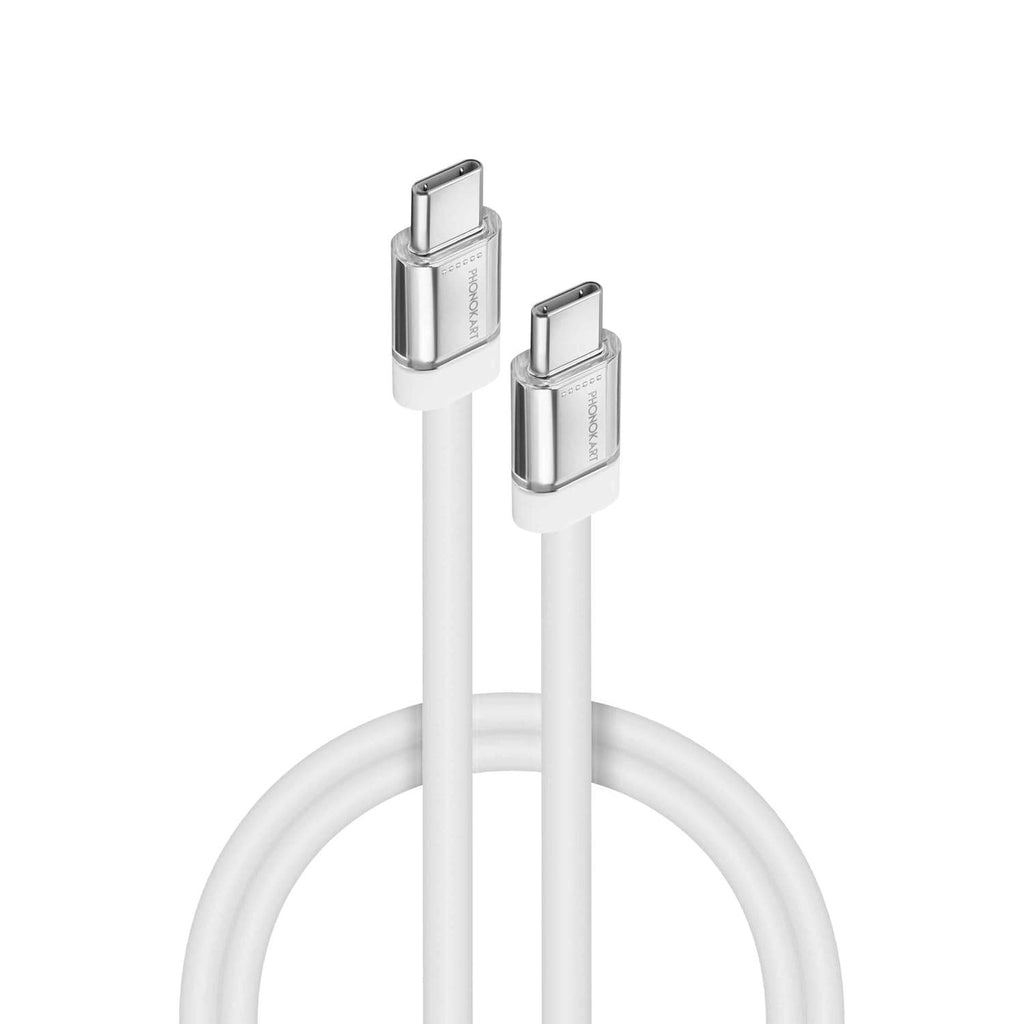 Phonokart Glaze Type C to Type C 1M 65W Fast Charging Cable, Compatible with iPhone 16, iPhone 15 Pro/Max Series, Macbook Air/Pro, Samsung Galaxy S24, S24 Ultra, S23 Flip, Fold, OnePlus - The Digital Hub