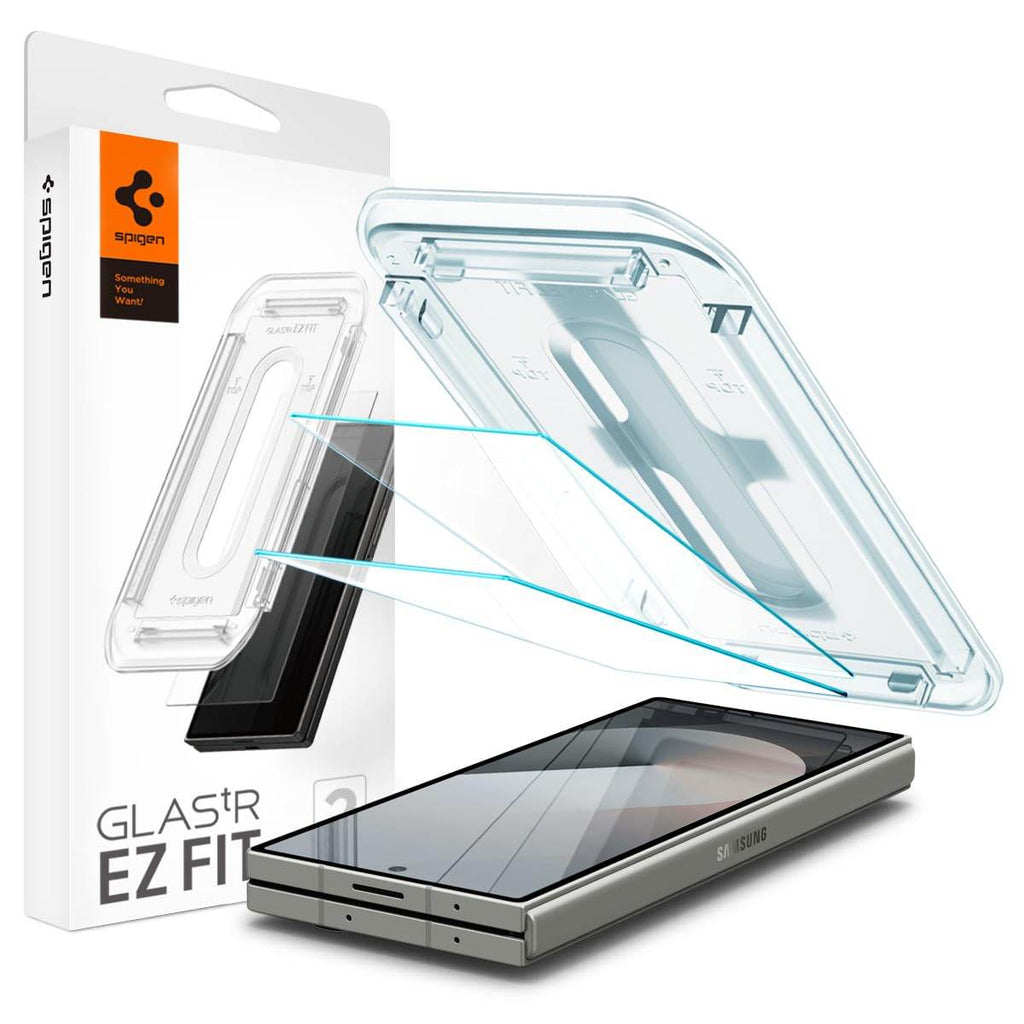 Spigen Ez Fit Tempered Glass Screen Protector Guard For Samsung Galaxy Z Fold 6 Smartphone (2 Pack) - The Digital Hub