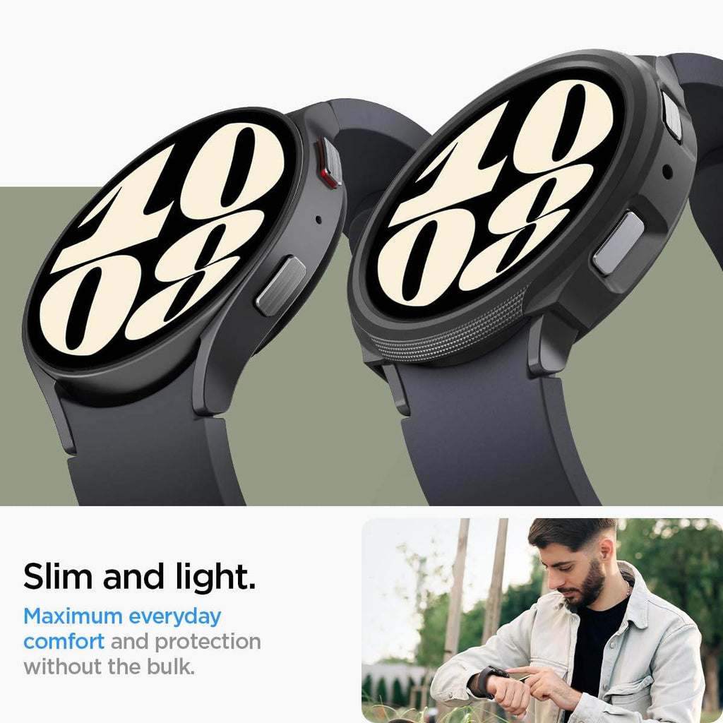 Spigen Liquid Air Cover Case Designed for Samsung Galaxy Watch 6 (44mm) - Matte Black - The Digital Hub