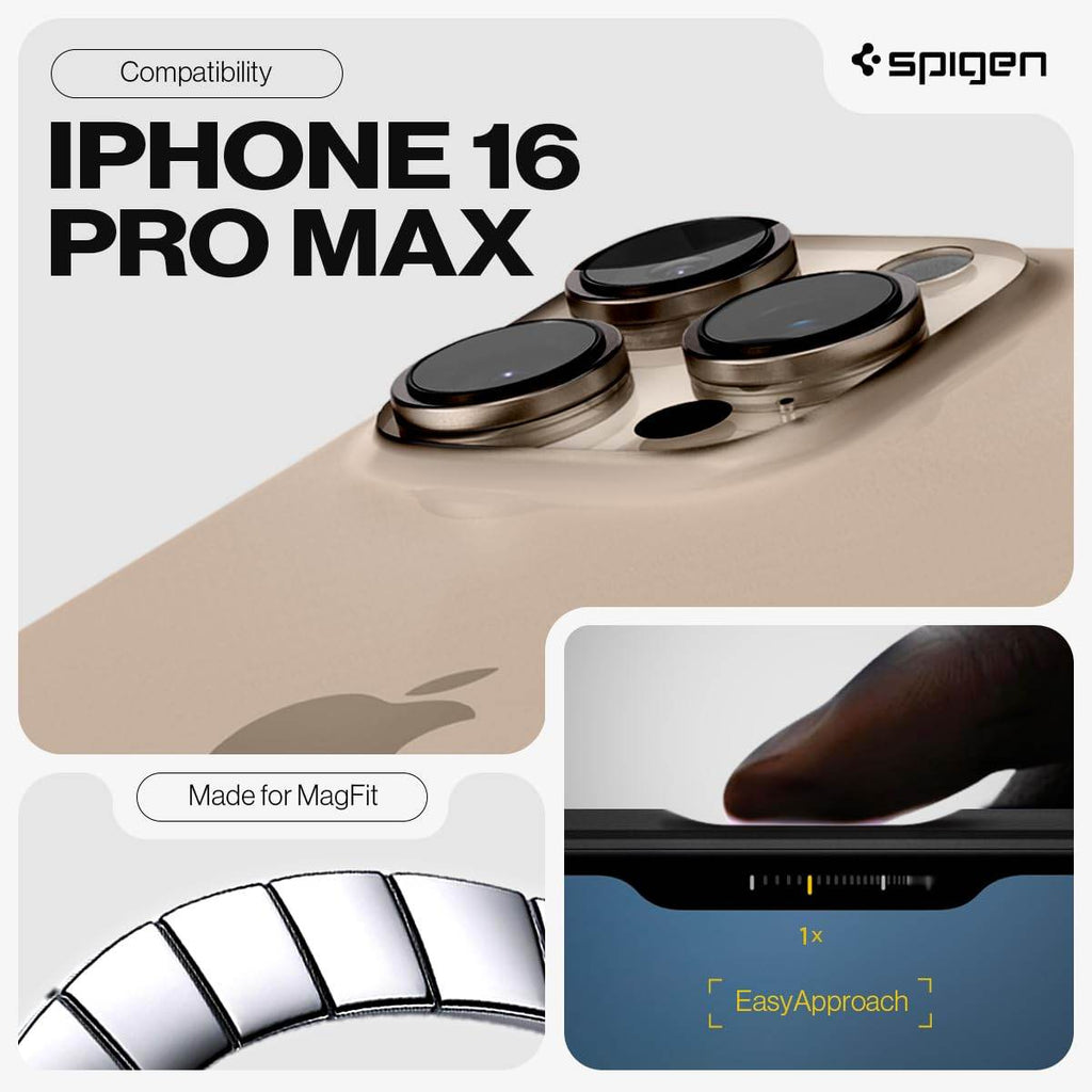 Spigen Tough Armor(Ai) Magfit Back Cover Case Compatible with iPhone 16 Pro Max (TPU + Poly Carbonate | Metal Slate) - The Digital Hub