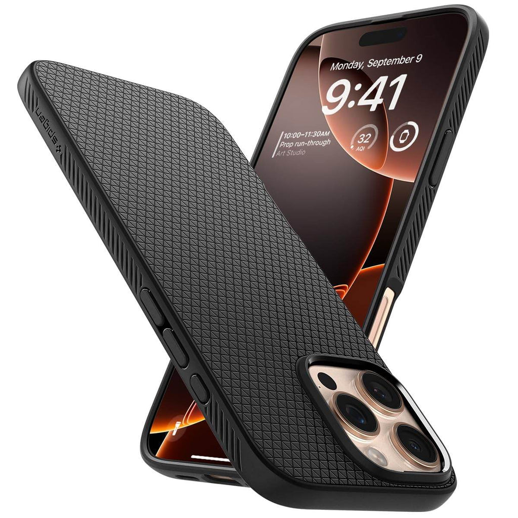 Spigen Liquid Air Back Cover Case Compatible with iPhone 16 Pro Max (TPU | Matte Black) - The Digital Hub