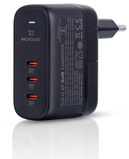 Phonokart 65W All in One Universal Global Power International Travel Adaptor 3 Type C Charging Port Europe UK/USA/EU/Aus Worldwide Wall Plug Charger Converter for Laptops, Phones, Tablets & More - The Digital Hub