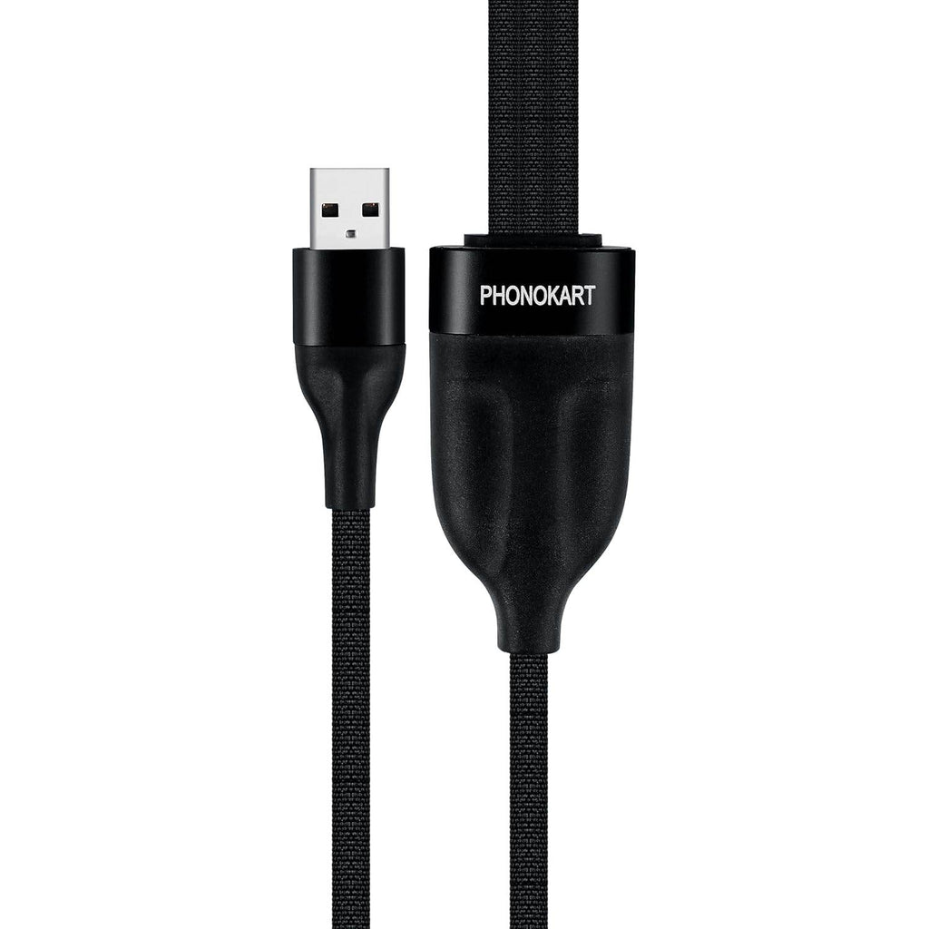 Phonokart NEXO 5 in 1 3Amps USB-A +Type C Charging Cable for Micro USB, Lightning & Type C, 1.5 m, Multi Charger Cable, Data Transfer Support (BLACK) - The Digital Hub