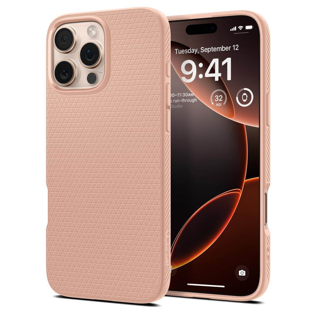 Spigen Liquid Air Back Cover Case Compatible with iPhone 16 Pro Max (TPU | Rose Titanium) - The Digital Hub