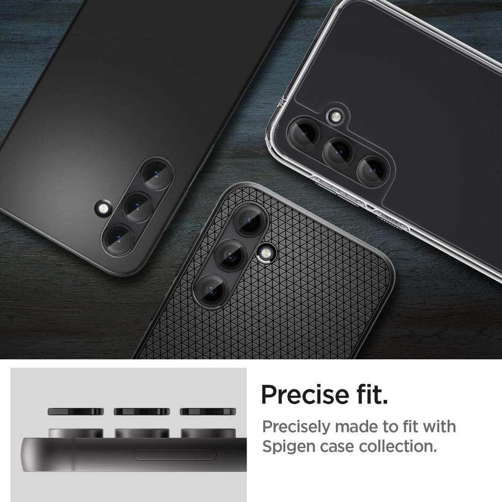 Spigen Glas.tR EZ Fit Optik Pro Tempered Glass Camera Lens Protector Guard for Galaxy S23 FE (Black) - 2 Pack - The Digital Hub