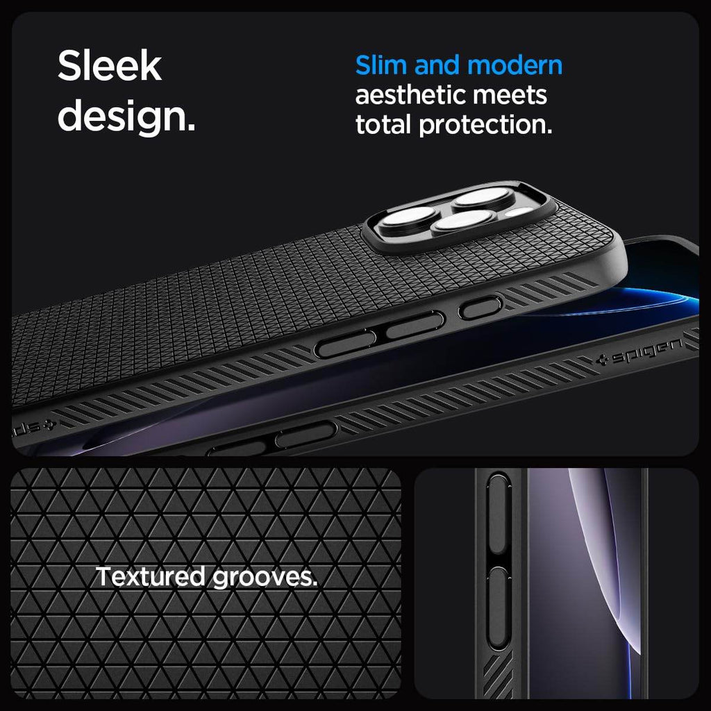 Spigen Liquid Air Back Cover Case Compatible with iPhone 16 Pro Max (TPU | Matte Black) - The Digital Hub