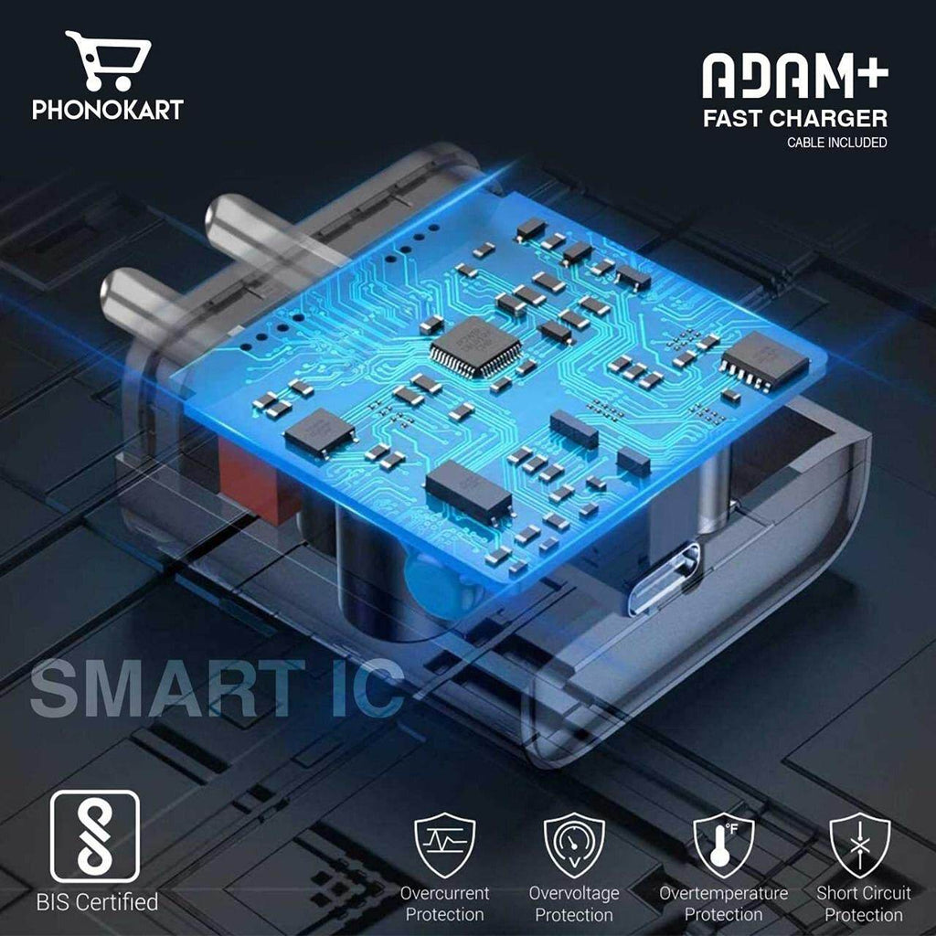 PHONOKART ADAM Plus Charger with Type C White - The Digital Hub