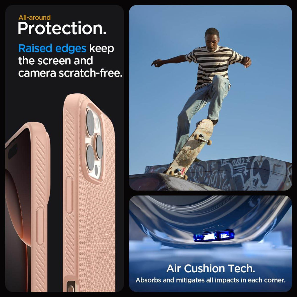 Spigen Liquid Air Back Cover Case Compatible with iPhone 16 Pro Max (TPU | Rose Titanium) - The Digital Hub