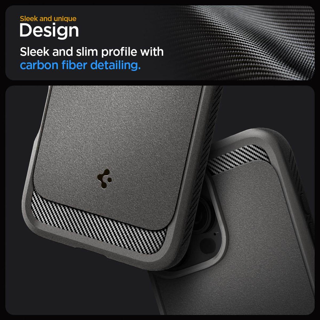 Spigen Rugged Armor Magfit Back Cover Case Compatible with iPhone 16 Pro Max (TPU + Poly Carbonate | Gray) - The Digital Hub