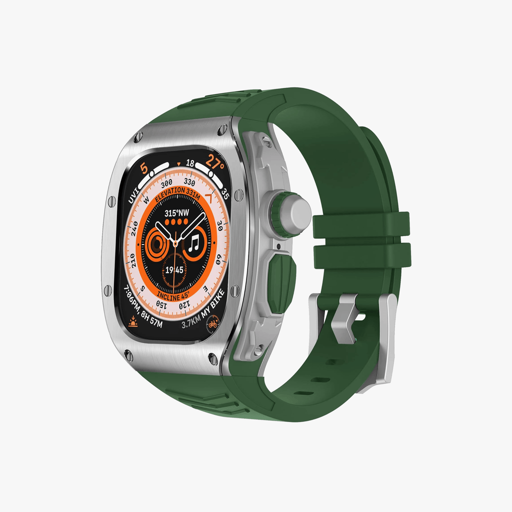 49MM Sport Edition Luxury Metal Case - Silver & Green The Digital Hub