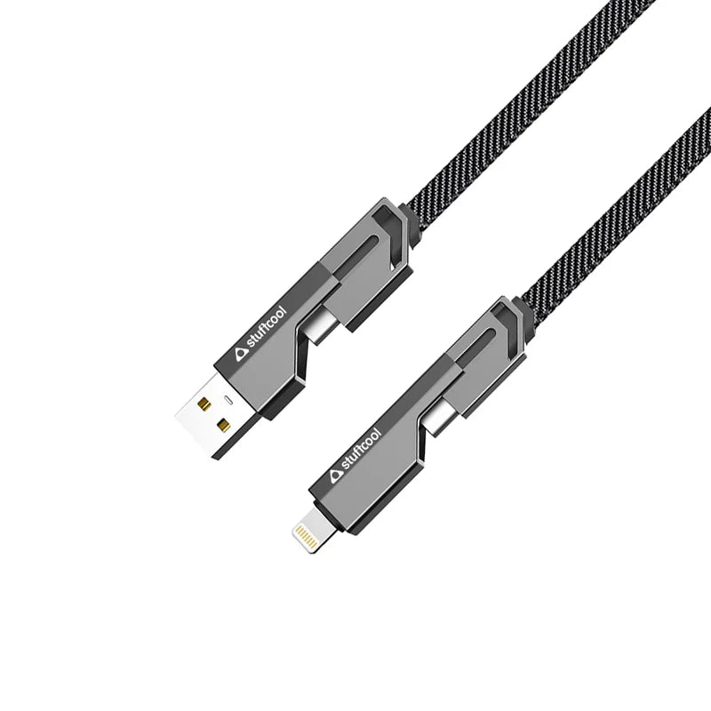 Stuffcool Quad Pro 4 in 1 Indestructible Cable with lightning to type C, type C to C, lightning to USB A The Digital Hub