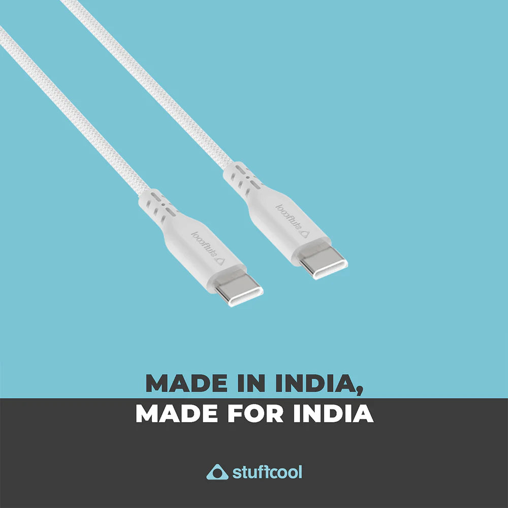 Stuffcool Alto C To C 100W 5A Cable fast USB C to C compatible for MacBooks , Laptops and Mobile Phones The Digital Hub