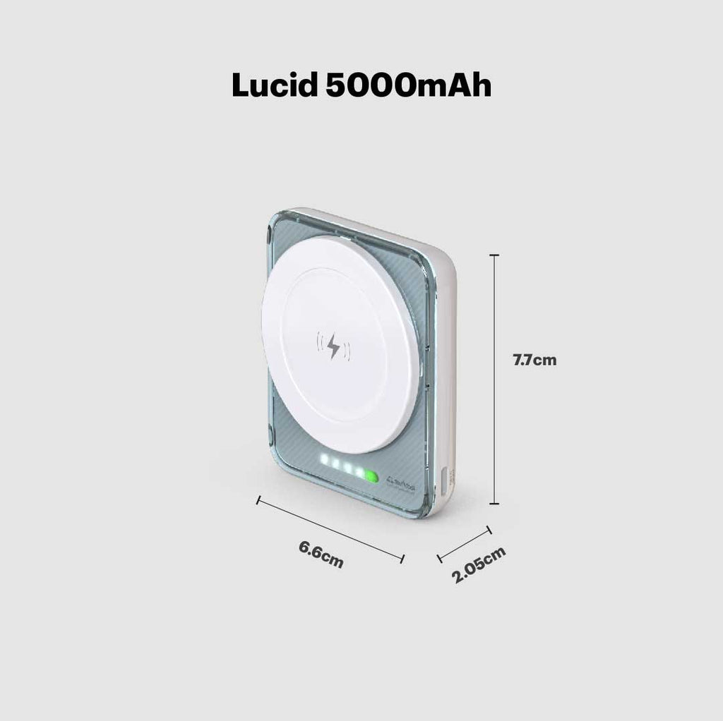 Lucid 15W magnetic wireless powerbank 5000mAh battery capacity for iPhone 16/15/14/13 and 12 The Digital Hub