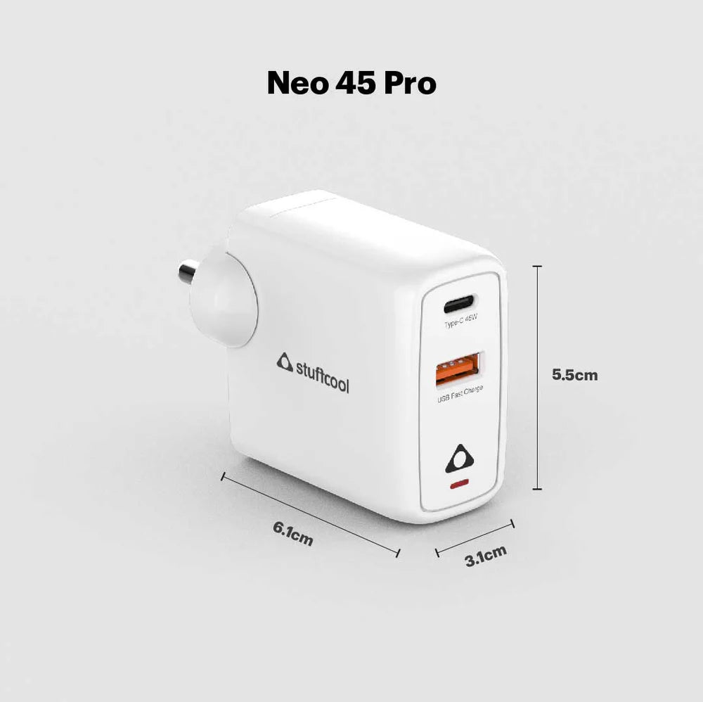 Stuffcool Neo 45 Pro Dual Port Super Fast Charging 2.0 Wall Charger The Digital Hub