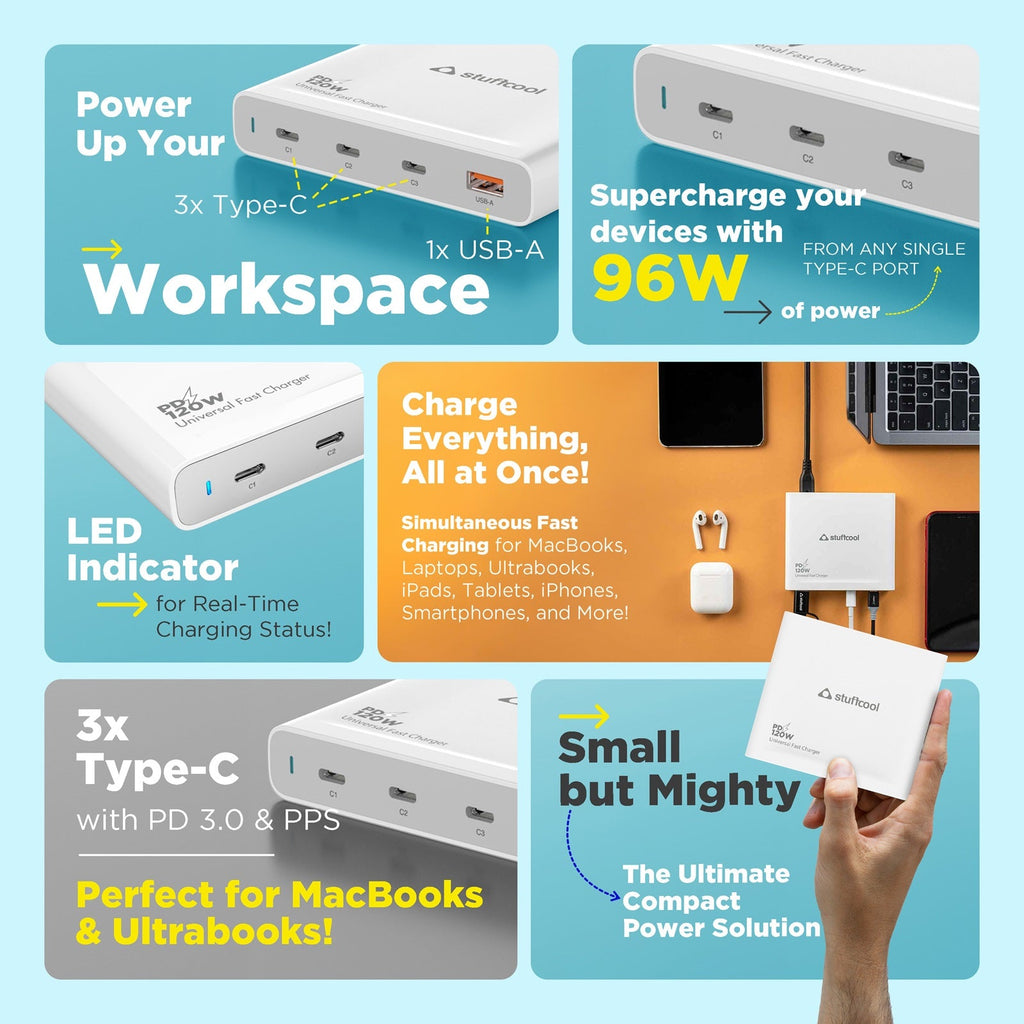 Centurion 120W 4 Port Charging Station The Digital Hub